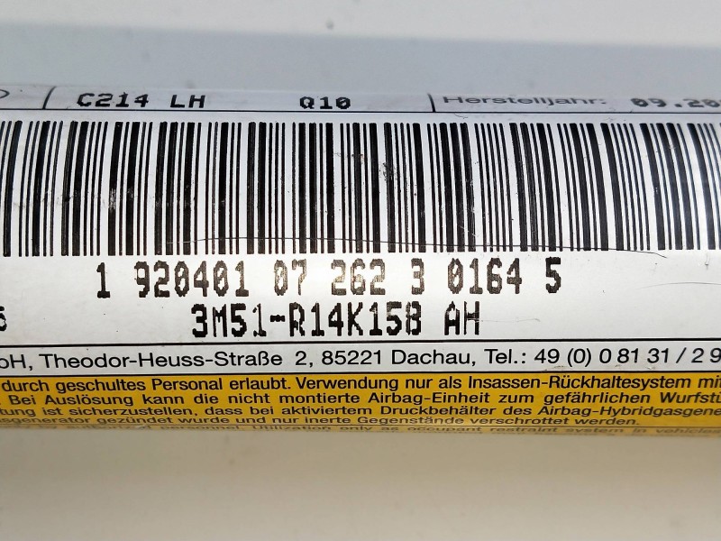 Recambio de airbag cortina delantero izquierdo para ford c-max (cb3) 1.8 flexifuel cat referencia OEM IAM 3M51R14K158AH  