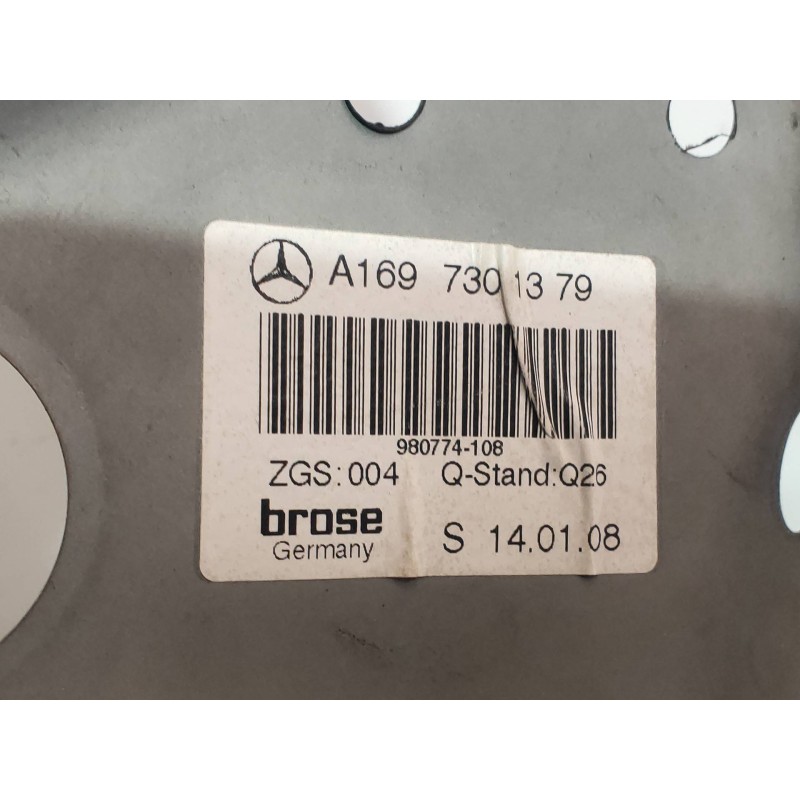 Recambio de elevalunas trasero izquierdo para mercedes clase a (w169) a 180 cdi (169.007) referencia OEM IAM A1697301379  5P