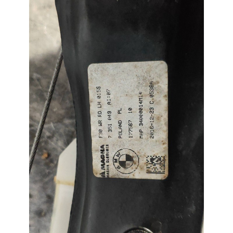 Recambio de elevalunas trasero izquierdo para bmw serie 3 lim. (f30) 318d m sport referencia OEM IAM 7351049AI07 17756710 513572