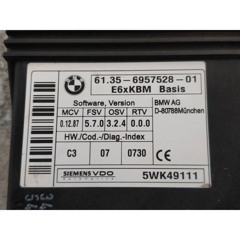 Recambio de modulo electronico para bmw serie 6 coupe (e63) 4.4 v8 32v cat referencia OEM IAM 5WK49111 6135695752801 