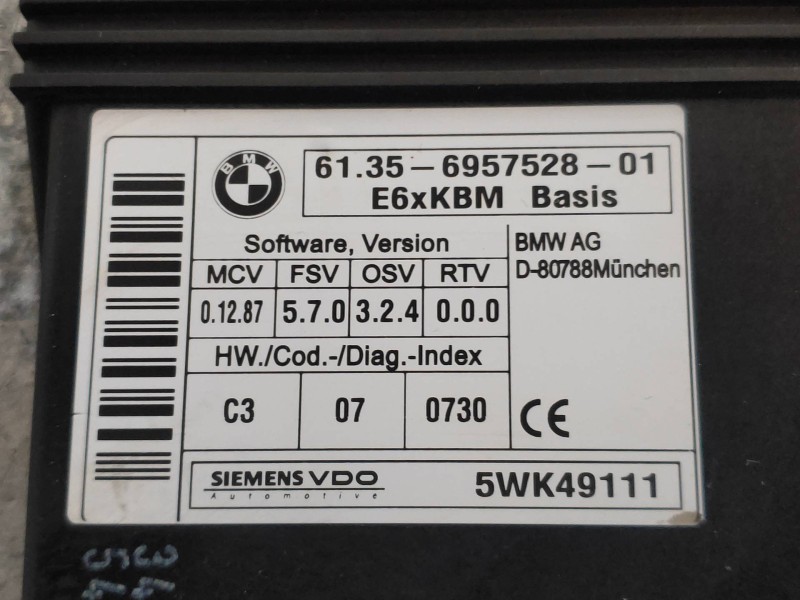 Recambio de modulo electronico para bmw serie 6 coupe (e63) 4.4 v8 32v cat referencia OEM IAM 5WK49111 6135695752801 