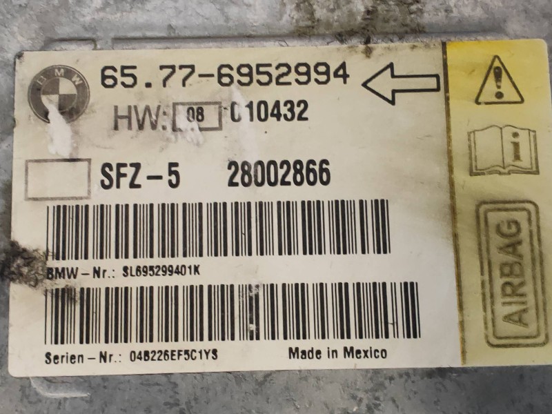 Recambio de centralita airbag para bmw serie 6 coupe (e63) 4.4 v8 32v cat referencia OEM IAM 65776952994 2002866 