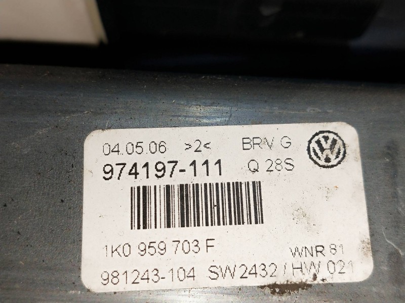 Recambio de elevalunas trasero izquierdo para volkswagen passat berlina (3c2) 1.9 tdi referencia OEM IAM 1K0959703F  4P