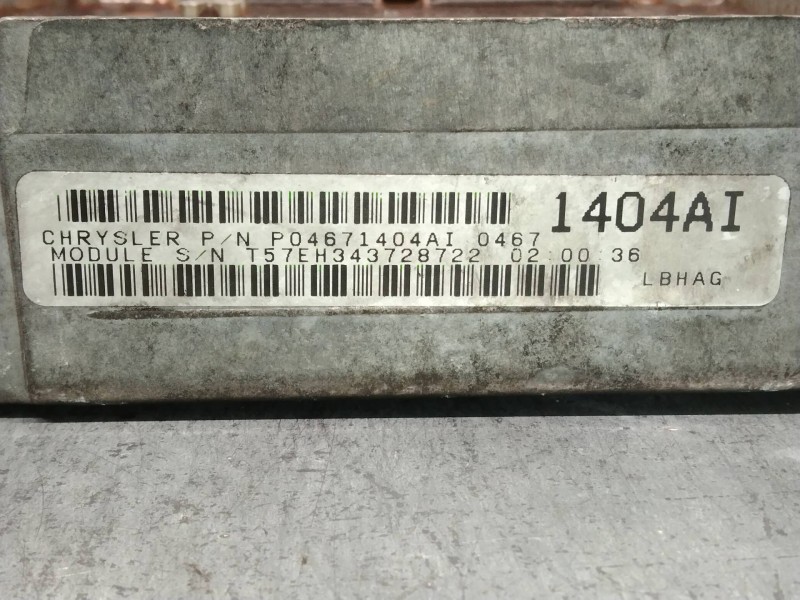 Recambio de centralita motor uce para chrysler stratus cabrio (jx) 2.5 limited referencia OEM IAM P04671404AI 1404AI 