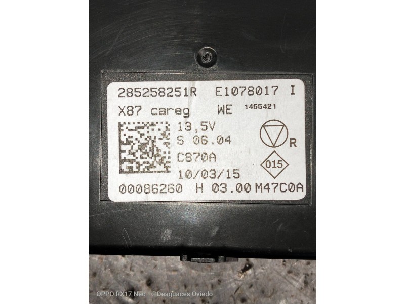 Recambio de modulo electronico para renault captur helly hansen referencia OEM IAM 285258251R E1078017 