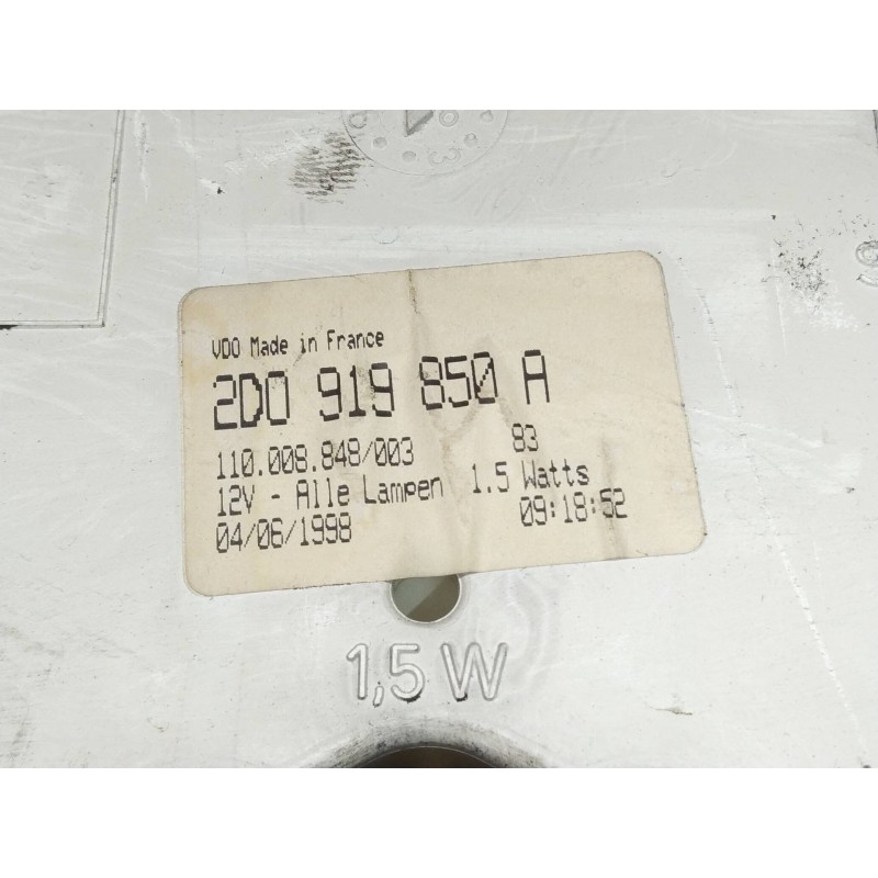 Recambio de cuadro instrumentos para volkswagen lt caja cerrada / combi (mod. 1997) 2.5 tdi referencia OEM IAM 2D0919850A 110008