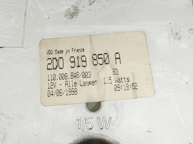 Recambio de cuadro instrumentos para volkswagen lt caja cerrada / combi (mod. 1997) 2.5 tdi referencia OEM IAM 2D0919850A 110008