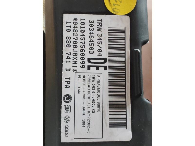 Recambio de airbag cortina delantero izquierdo para volkswagen touran (1t1) conceptline referencia OEM IAM 1T0880741D  