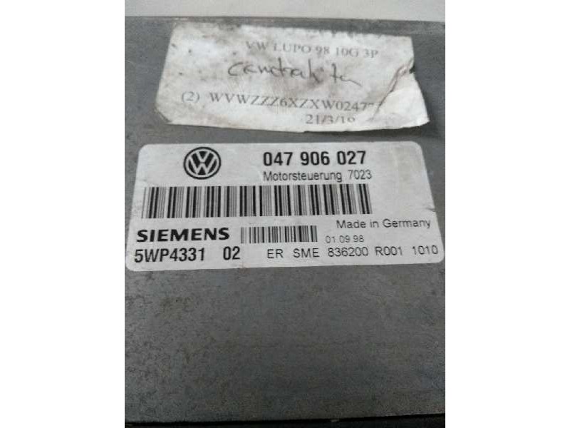 Recambio de centralita motor uce para volkswagen lupo (6x1/6e1) referencia OEM IAM 5WP433102 047906027 