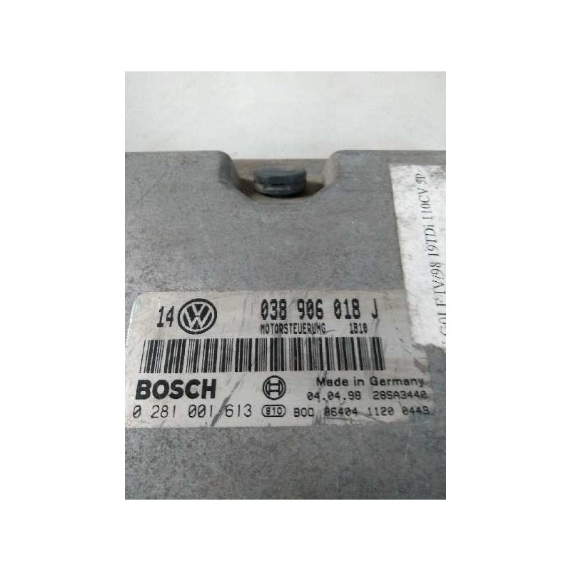 Recambio de centralita motor uce para volkswagen golf iv berlina (1j1) 1.9 tdi referencia OEM IAM 0281001613 038906018J 