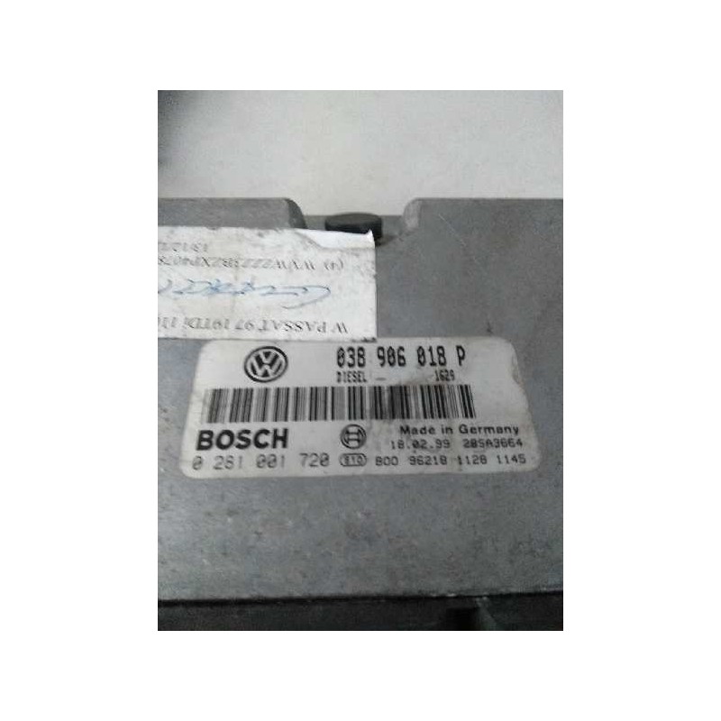 Recambio de centralita motor uce para volkswagen passat berlina (3b2) 1.9 tdi referencia OEM IAM 0281001720 038906018P 