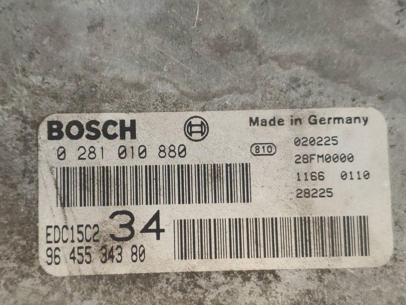 Recambio de centralita motor uce para peugeot 607 (s1) pack referencia OEM IAM 0281010880 9645534380 EDC15C2 34