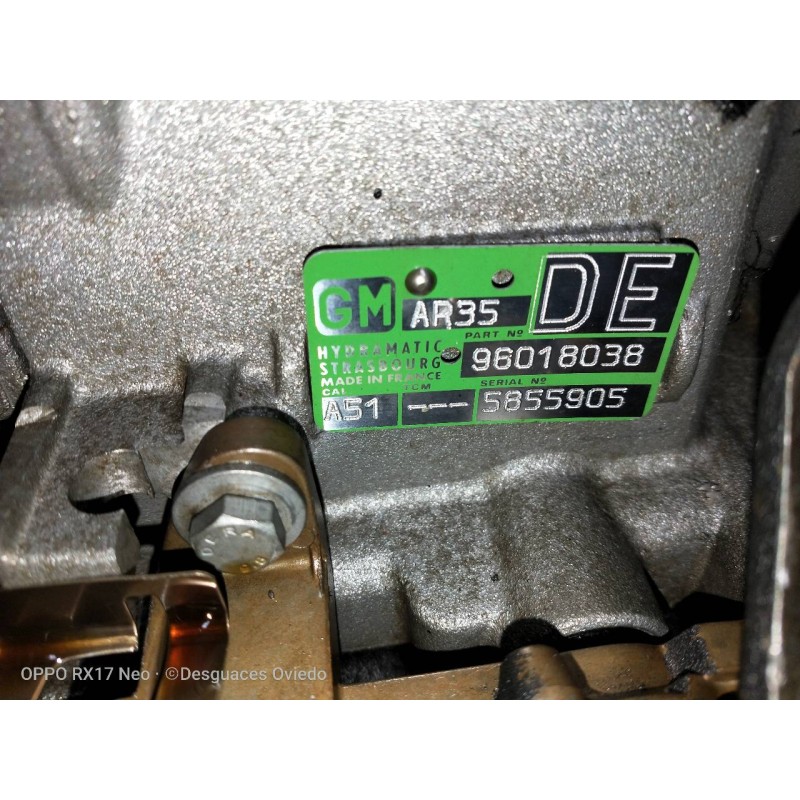 Recambio de caja cambios para opel omega b 3.0 v6 cat (x 30 xe) referencia OEM IAM 96018038 AR35 DE DE A51 5855905