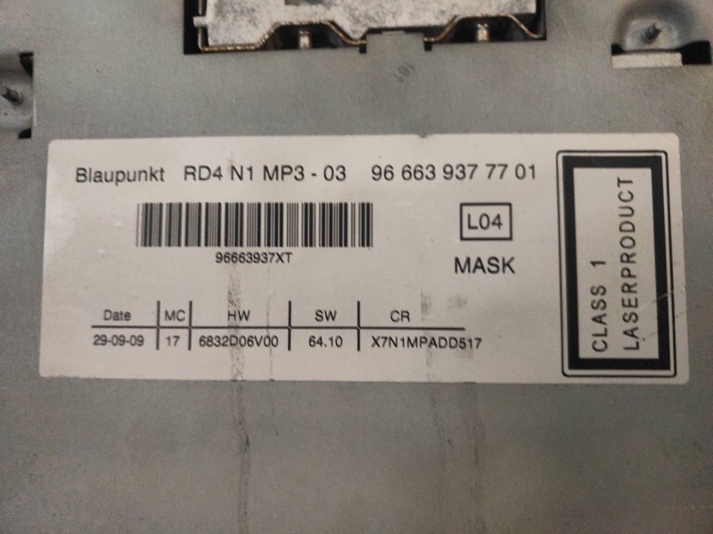 Recambio de sistema audio / radio cd para citroen berlingo station wagon sx multispace referencia OEM IAM 966639377701  