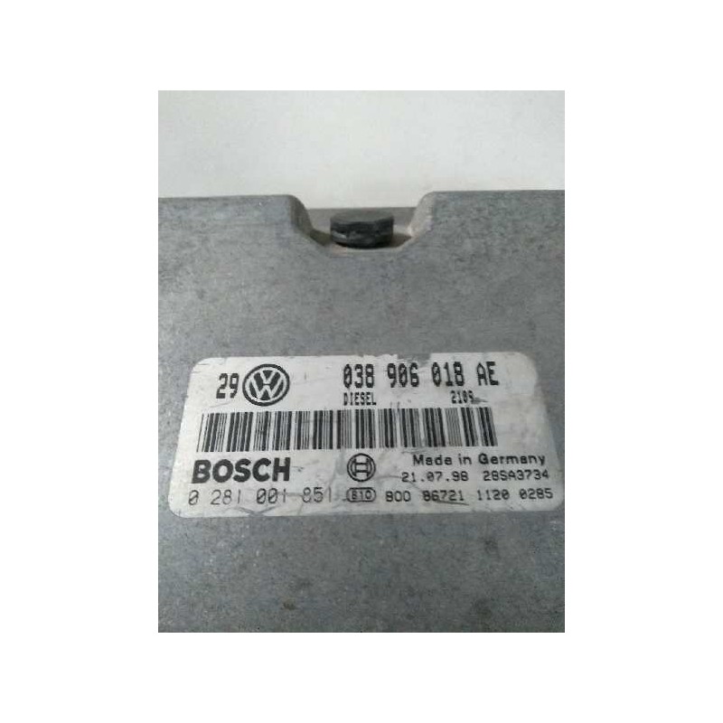Recambio de centralita motor uce para volkswagen golf iv berlina (1j1) 1.9 tdi referencia OEM IAM 0281001851 038906018AE  Recambio de centralita motor uce para volkswagen golf iv berlina (1j1) 1.9 tdi referencia OEM IAM 0281001851 038906018AE