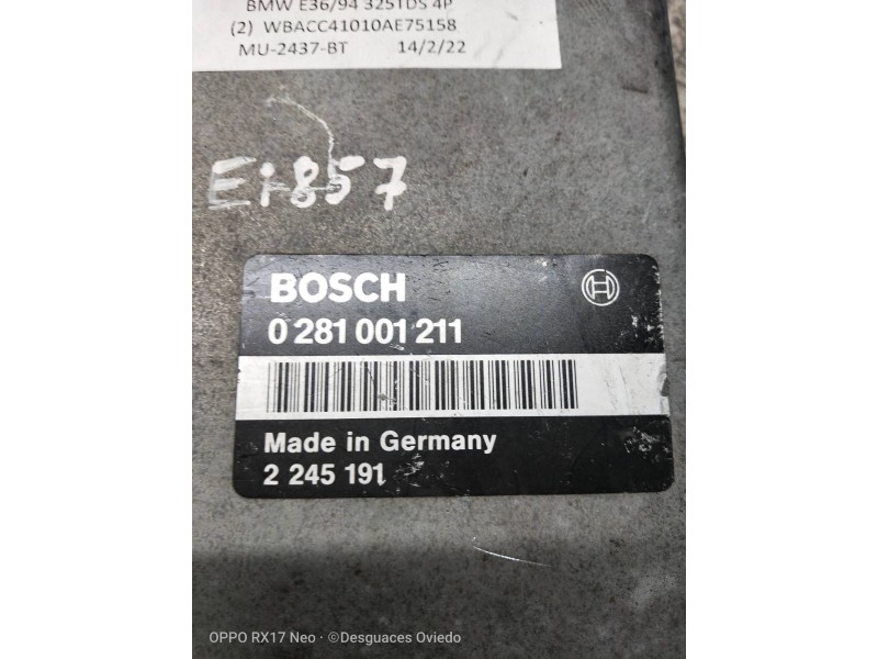 Recambio de centralita motor uce para bmw serie 3 berlina (e36) 325td referencia OEM IAM 0281001211 2245191 
