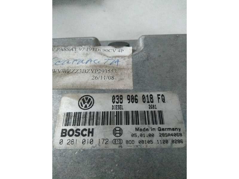 Recambio de centralita motor uce para volkswagen passat berlina (3b2) 1.9 tdi referencia OEM IAM 0281010172 038906018FQ  Recambio de centralita motor uce para volkswagen passat berlina (3b2) 1.9 tdi referencia OEM IAM 0281010172 038906018FQ