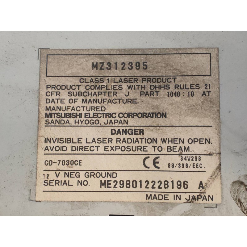 Recambio de sistema audio / radio cd para mitsubishi montero (v60/v70) 3.2 di-d avance (5-ptas.) referencia OEM IAM MZ312395  
