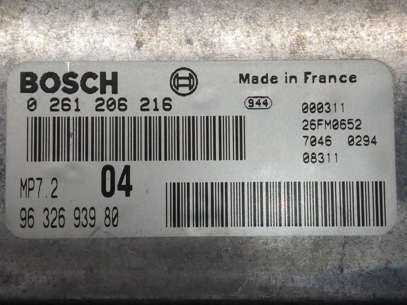 Recambio de centralita motor uce para peugeot 206 berlina xt referencia OEM IAM 0261206216 9632693980 04