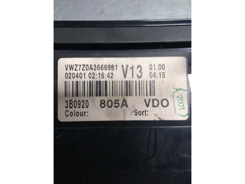 Recambio de cuadro instrumentos para volkswagen passat berlina (3b3) 1.9 tdi referencia OEM IAM 3B0920805A 110080051004 