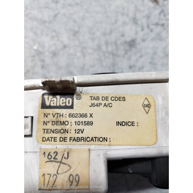 Recambio de mando calefaccion / aire acondicionado para renault megane i scenic (ja0) 1.9 d alize referencia OEM IAM 662366X  