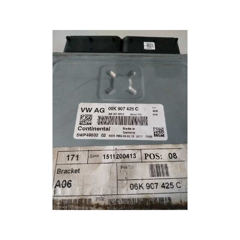 Recambio de centralita motor uce para volkswagen scirocco (138) r-line bmt referencia OEM IAM 06K907425C 5WP4950202 WWAG SIMOS18