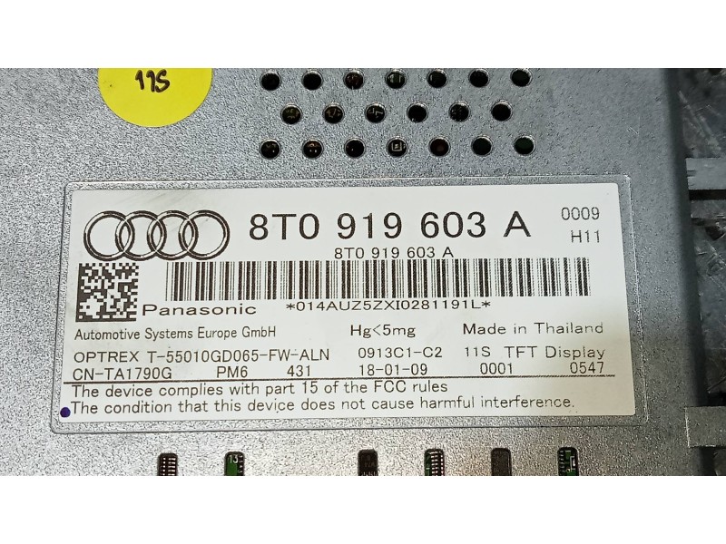 Recambio de pantalla multifuncion para audi a4 avant (8k5) (2008) 2.0 16v tdi referencia OEM IAM 8T0919603A  