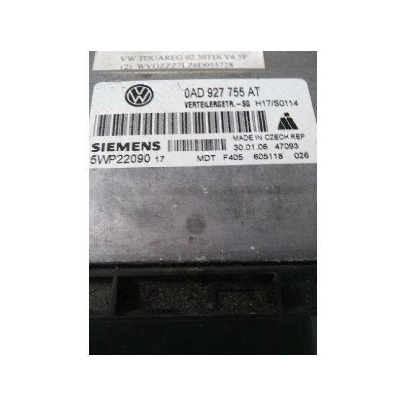Recambio de centralita cambio automatico para volkswagen touareg (7la) 3.0 v6 tdi dpf referencia OEM IAM 5WP2209017 0AD927755AT 