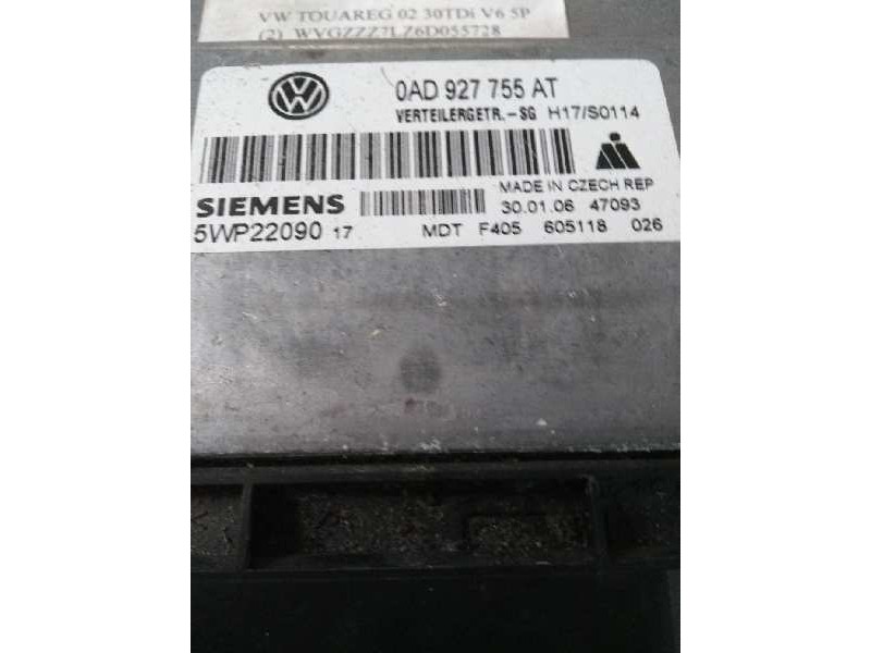 Recambio de centralita cambio automatico para volkswagen touareg (7la) 3.0 v6 tdi dpf referencia OEM IAM 5WP2209017 0AD927755AT 