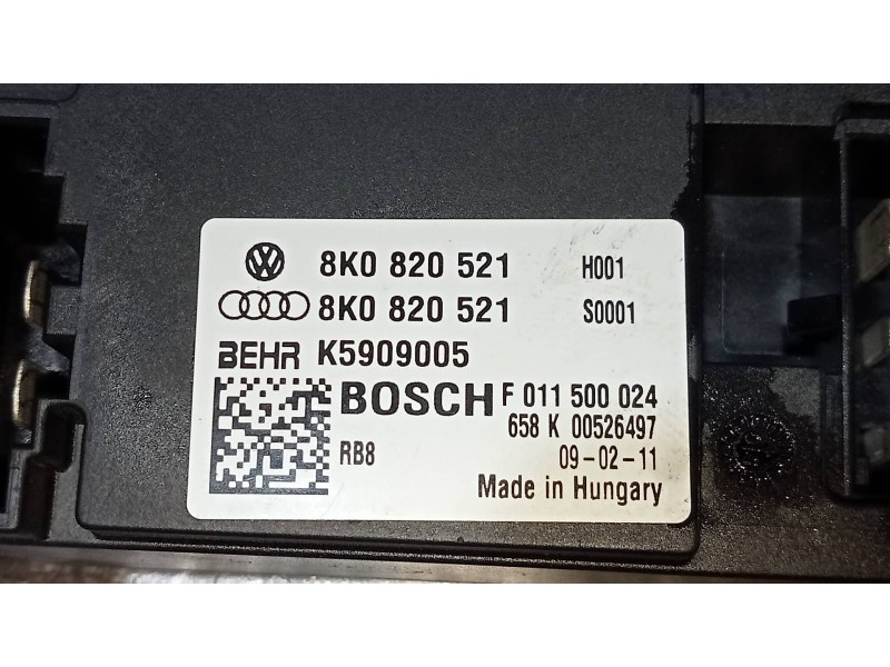 Recambio de resistencia calefaccion para audi a4 avant (8k5) (2008) 2.0 16v tdi referencia OEM IAM 8K0820521 F011500024 