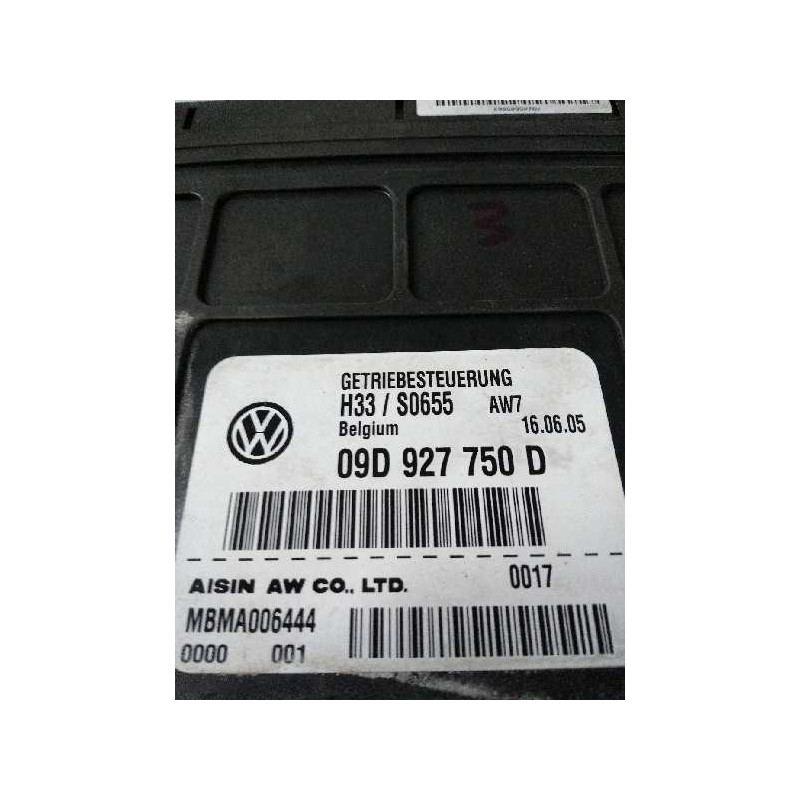 Recambio de centralita cambio automatico para volkswagen touareg (7la) 3.0 v6 tdi dpf referencia OEM IAM 09D927750D H33 S0655 