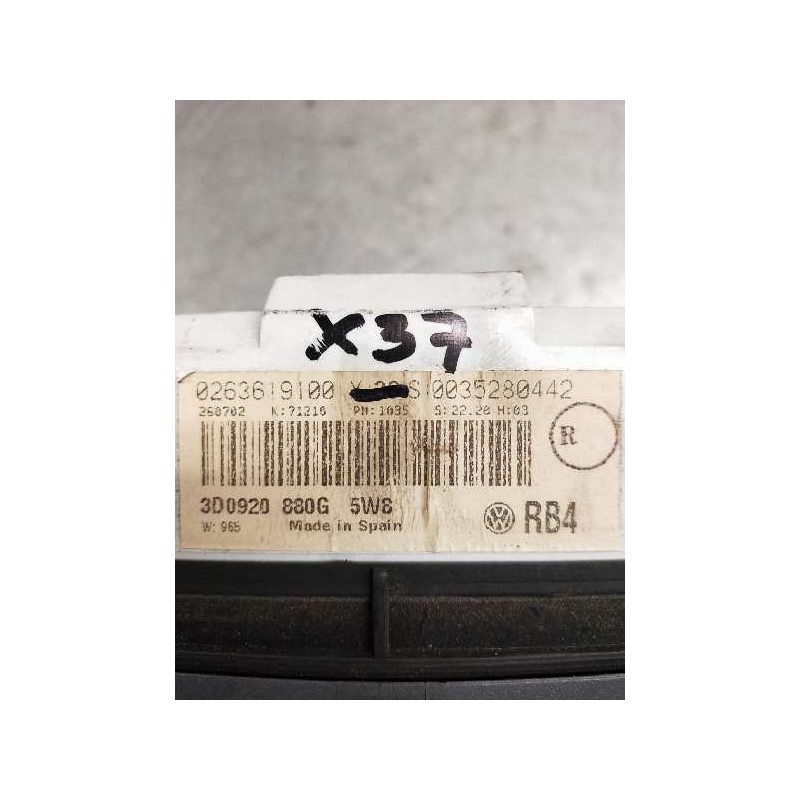 Recambio de cuadro instrumentos para volkswagen phaeton (3d2/3d8) 6.0 w12 48v cat (ban) referencia OEM IAM 3D0920880G 0263619100