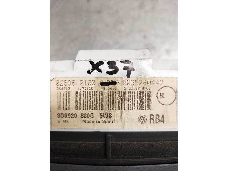 Recambio de cuadro instrumentos para volkswagen phaeton (3d2/3d8) 6.0 w12 48v cat (ban) referencia OEM IAM 3D0920880G 0263619100