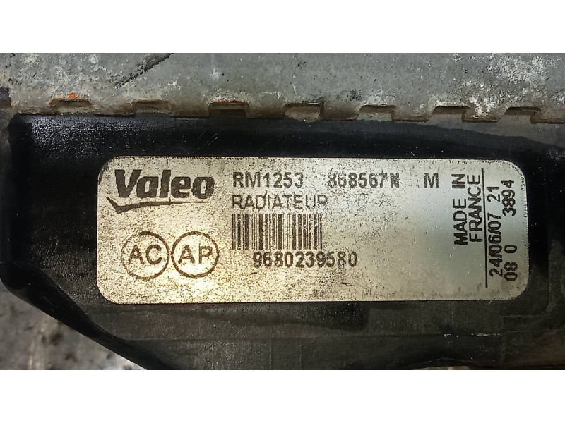 Recambio de radiador agua para citroen c3 hdi 70 collection referencia OEM IAM 9680239580  