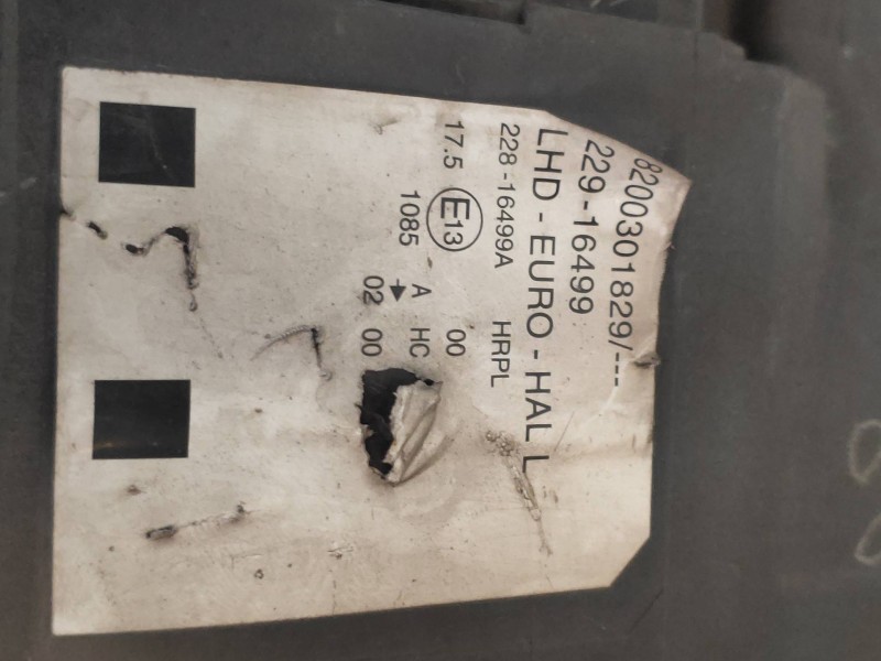 Recambio de faro izquierdo para renault modus confort dynamique referencia OEM IAM 8200301829 22916499 