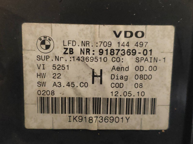 Recambio de cuadro instrumentos para bmw x1 (e84) xdrive 23d referencia OEM IAM A2C53387909 709144497 918736901 62109316127