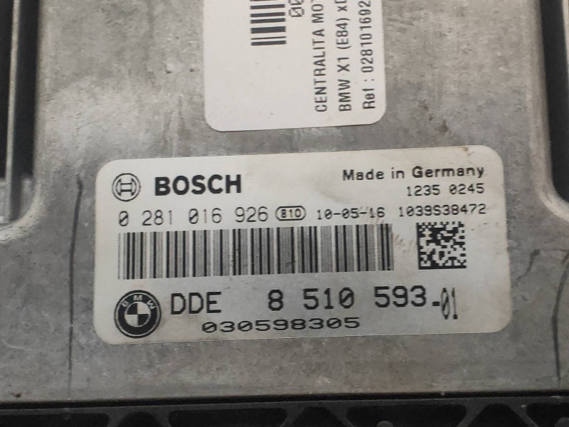 Recambio de centralita motor uce para bmw x1 (e84) xdrive 23d referencia OEM IAM 0281016926 851059301 030598305 13618577665 BOSC