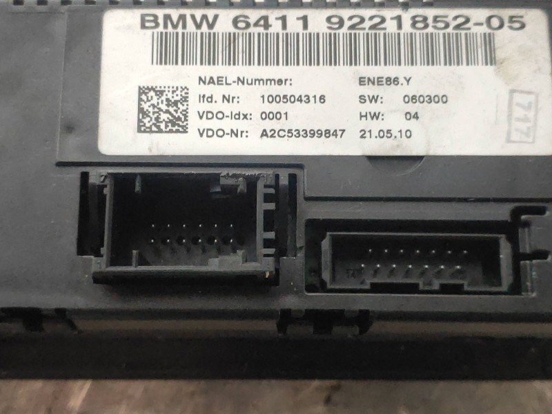 Recambio de mando calefaccion / aire acondicionado para bmw x1 (e84) xdrive 23d referencia OEM IAM 6411922185205 A2C53399847 641
