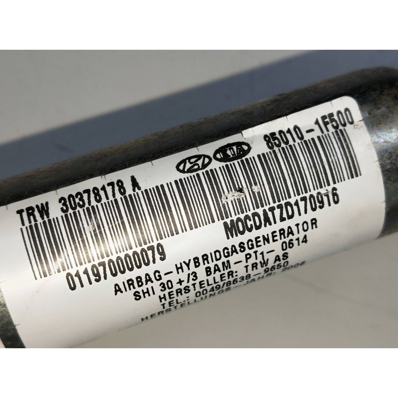 Recambio de airbag cortina delantero izquierdo para kia sportage 2.0 crdi referencia OEM IAM 850101F500  