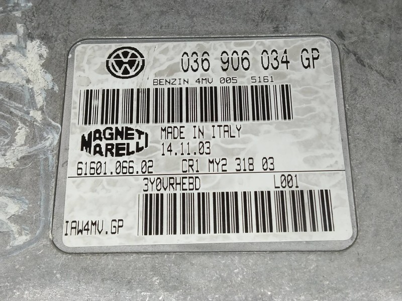 Recambio de centralita motor uce para volkswagen polo (9n1) highline referencia OEM IAM IAW4MVGP 6160106602 036906034GP