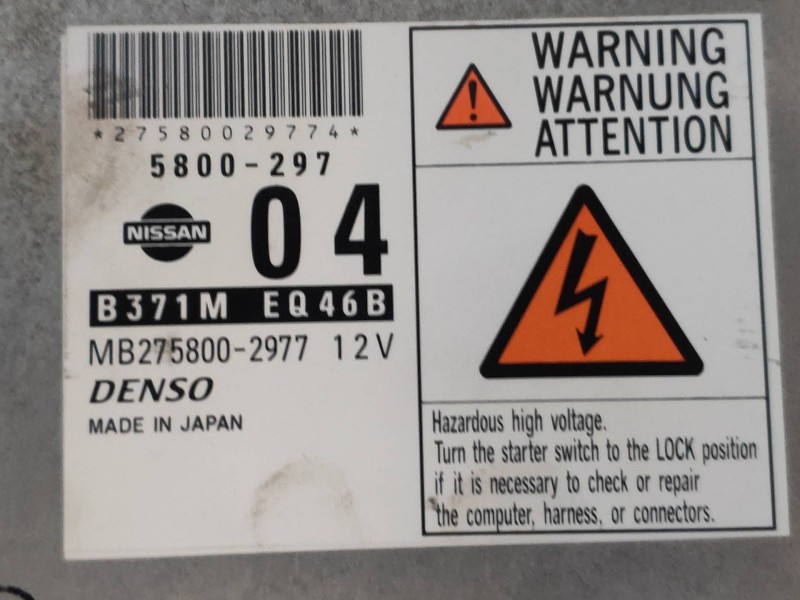 Recambio de centralita motor uce para nissan x-trail (t30) comfort referencia OEM IAM B371MEQ46B MB2758002977 5800297 04