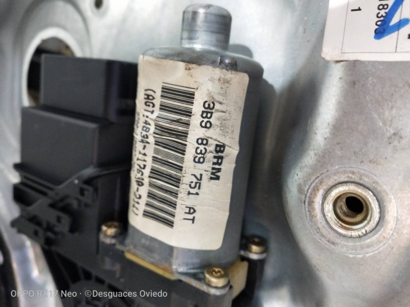 Recambio de elevalunas trasero izquierdo para volkswagen passat variant (3b5) comfortline referencia OEM IAM 3B9839751AT  5P RAN