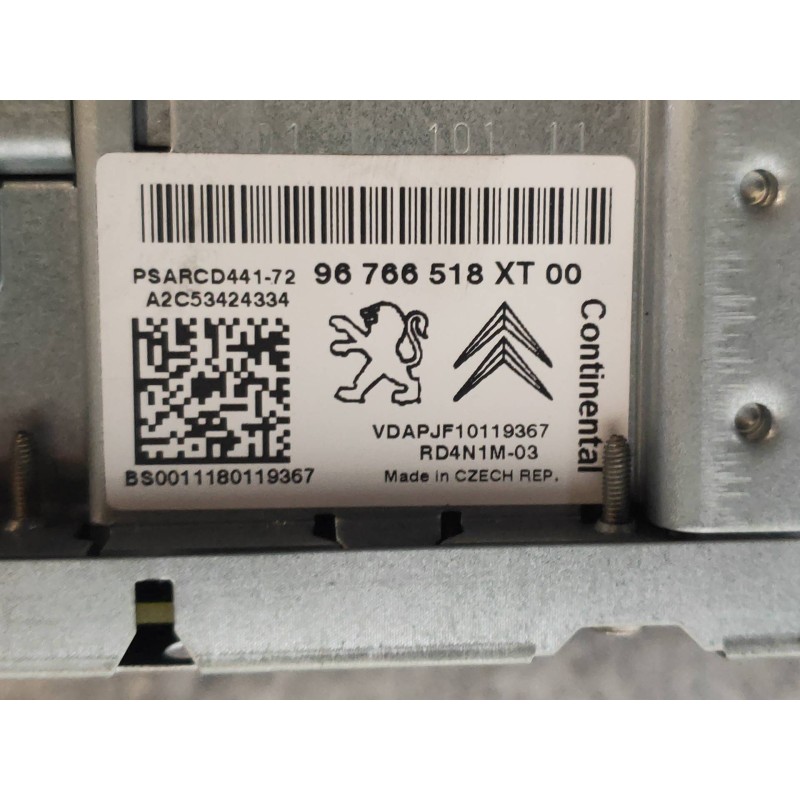 Recambio de sistema audio / radio cd para citroen berlingo station wagon xtr plus referencia OEM IAM 96766518XT A2C53424334 