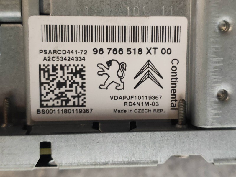 Recambio de sistema audio / radio cd para citroen berlingo station wagon xtr plus referencia OEM IAM 96766518XT A2C53424334 
