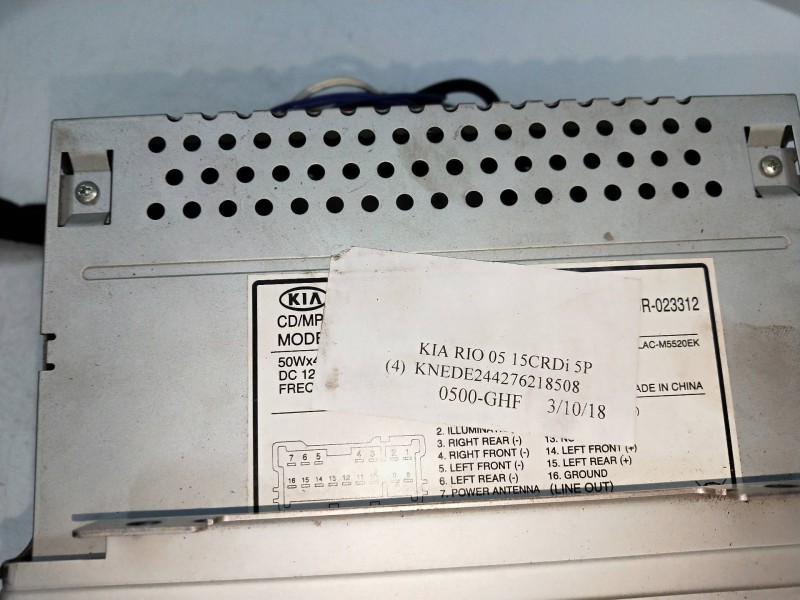 Recambio de sistema audio / radio cd para kia rio 1.5 crdi referencia OEM IAM   
