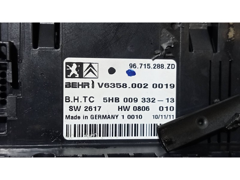 Recambio de mando calefaccion / aire acondicionado para citroen c5 berlina seduction referencia OEM IAM 96715288ZD 5HB00933213 