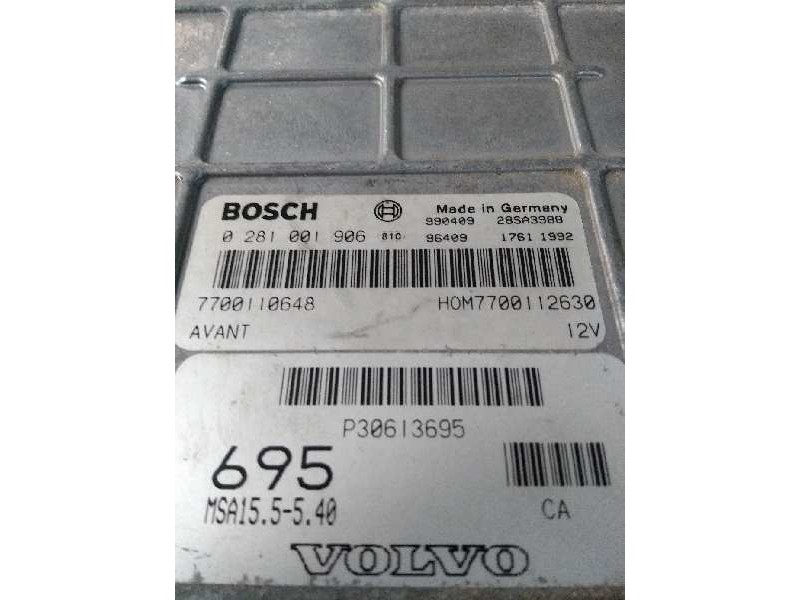 Recambio de centralita motor uce para volvo s40 berlina 1.9 diesel referencia OEM IAM 0281001906 7700110648 HOM7700112630 P30613