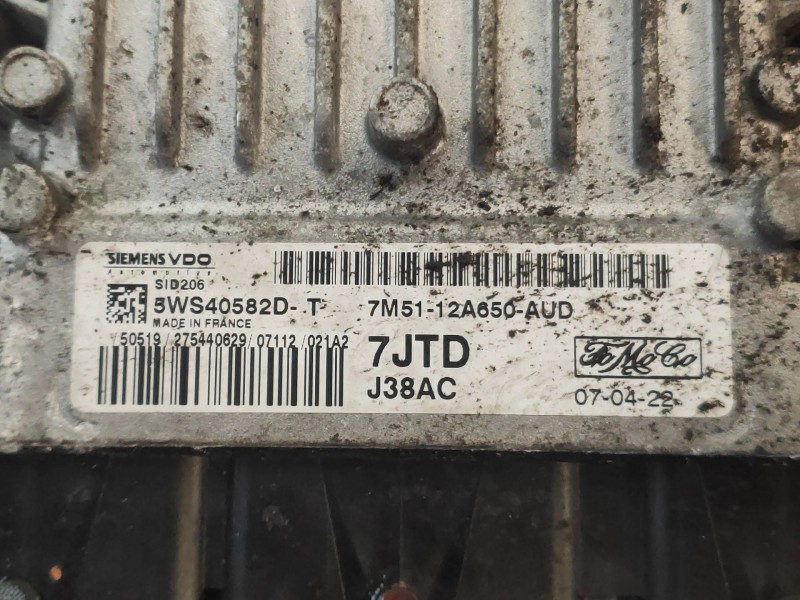 Recambio de centralita motor uce para ford c-max (cb3) ghia referencia OEM IAM 5WS40582DT 7M5112A650AUD 