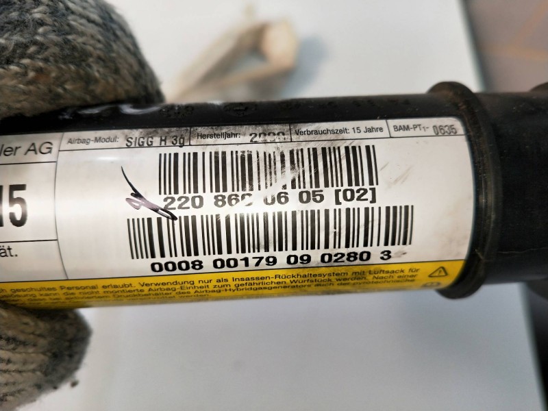 Recambio de airbag cortina delantero derecho para mercedes clase s (w220) berlina 320 cdi (220.026) referencia OEM IAM 220860060