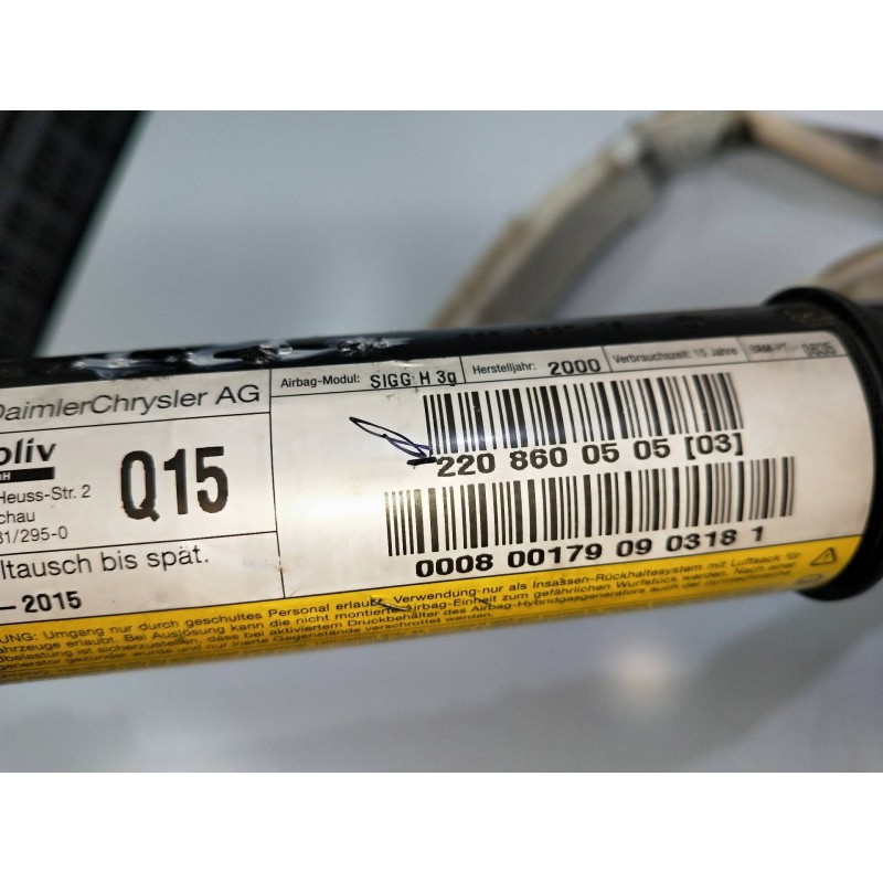 Recambio de airbag cortina delantero izquierdo para mercedes clase s (w220) berlina 320 cdi (220.026) referencia OEM IAM 2208600